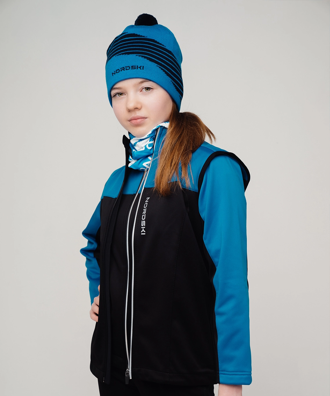 Жилет разминочный Nordski Jr. Active Blue/Black