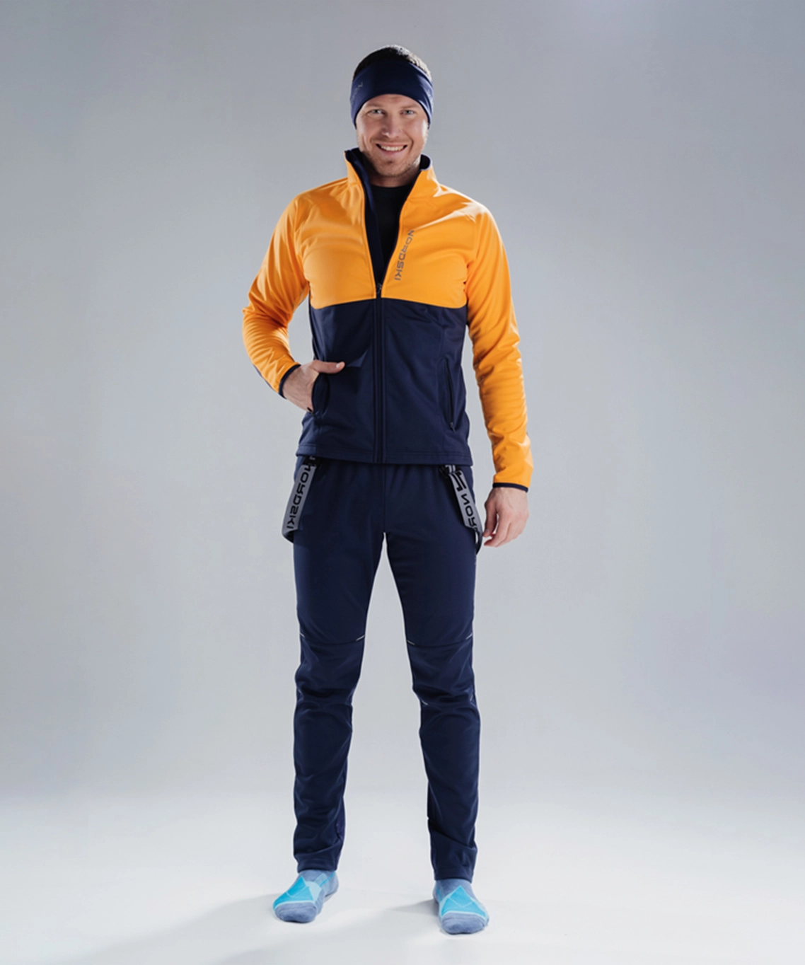 Разминочная куртка Nordski Premium Orange/Blueberry