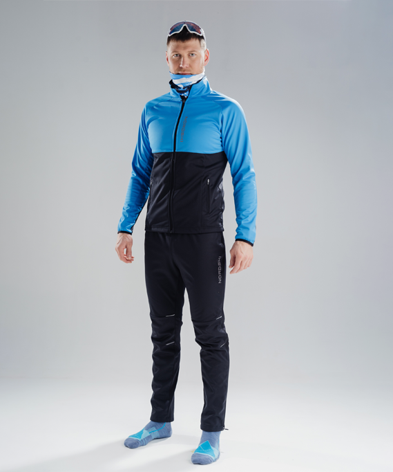 Разминочная куртка Nordski Premium Light Blue/Black