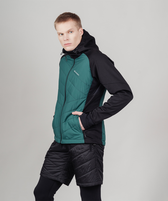 Куртка Nordski Hybrid Hood Black/Alpine Green