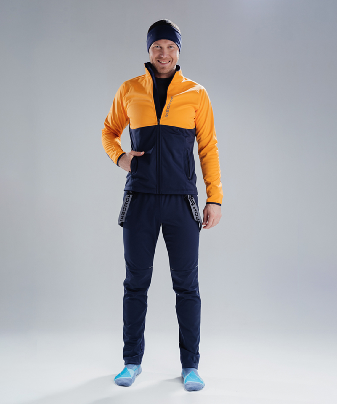 Разминочная куртка Nordski Premium Orange/Blueberry