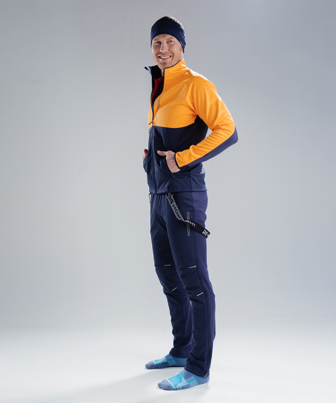 Разминочная куртка Nordski Premium Orange/Blueberry